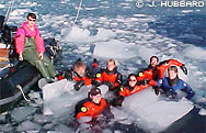  UAB in Antarctica team floats in brash ice.