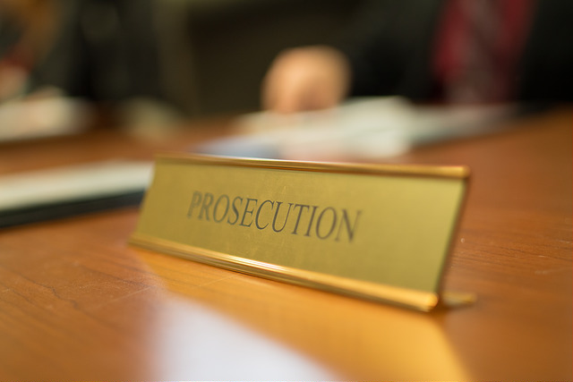 prosecution nameplate in mock trial exercise