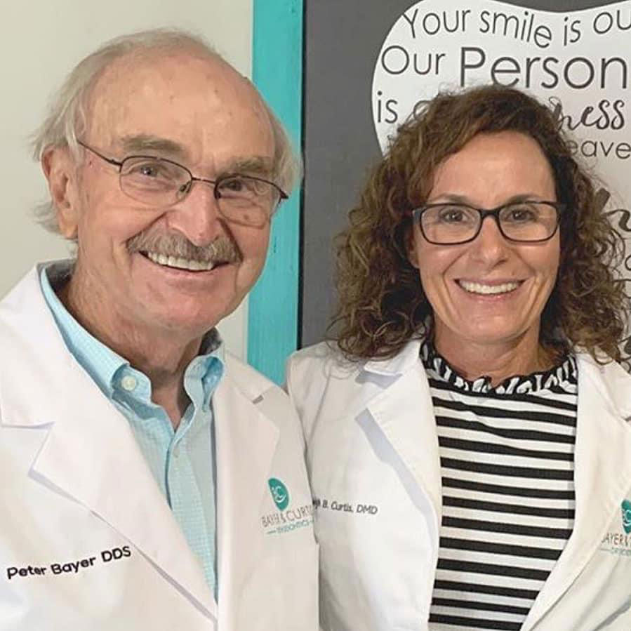 Dr. Leigh Bayer Curtis with her father, Dr. Peter Bayer