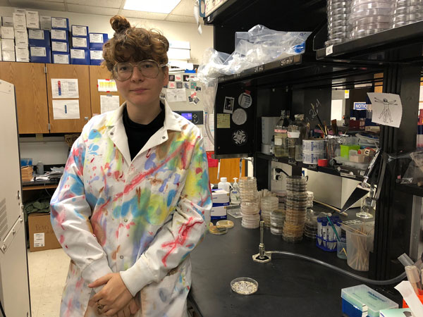 Sarah adkins in lab.