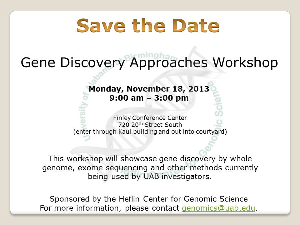 Gene Discovery Approaches Workshop flyer