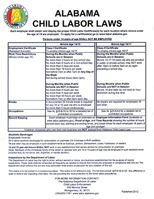 Alabama Child Labor Laws