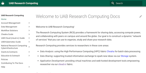 Updated Research Computing Online Documentation Released