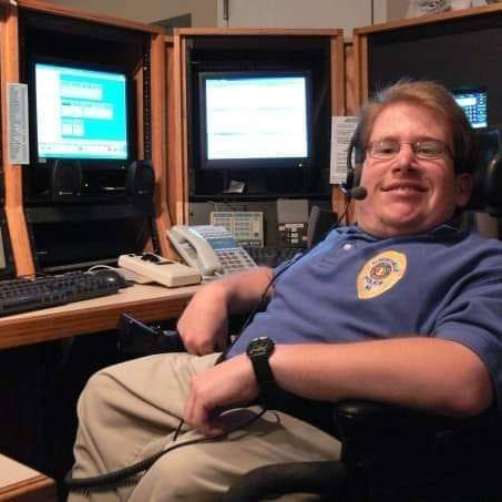 Zac Cannady at police dispatching job