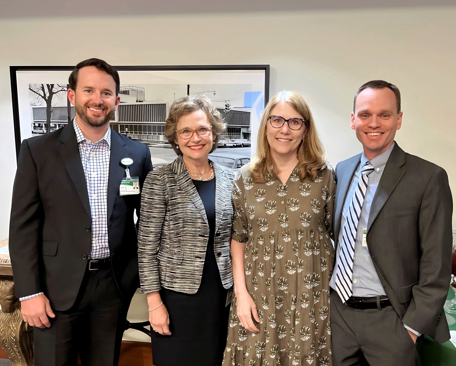 Left to Right: Rett Grover, CEO, UAB Callahan Eye; Barbara Evers, Executive Director, EyeSight Foundation; Dawn DeCarlo, O.D., Ph.D., MS, MSPH; Brian Samuels, Chair, UAB Department of Ophthalmology and Visual Sciences