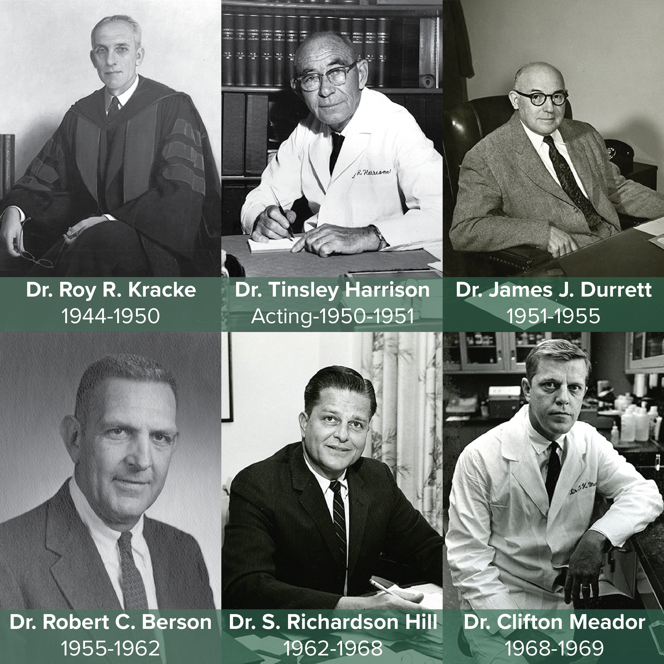 Deans of the Medical College of Alabama-1945–1969