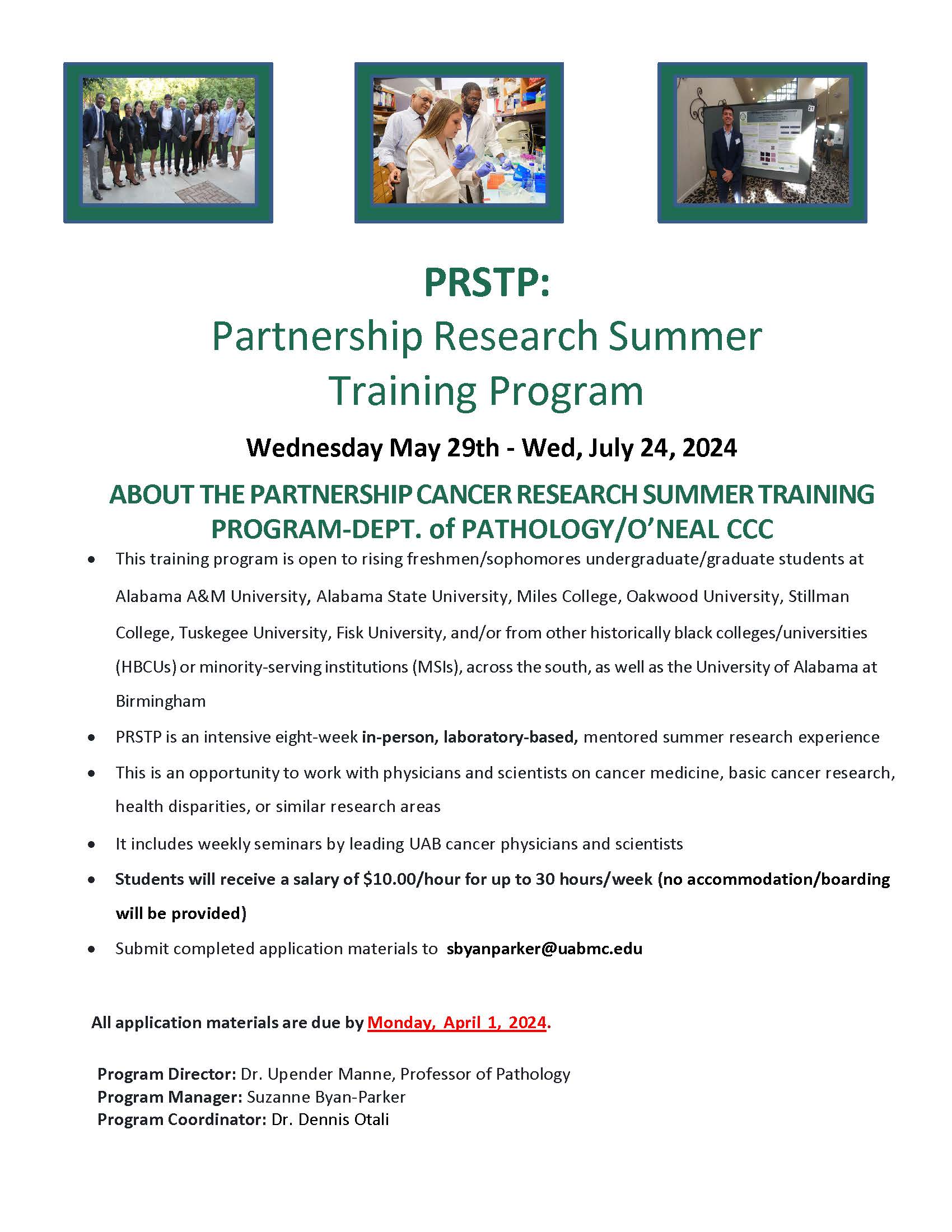 Cancer Partnership Research Summer Training Program