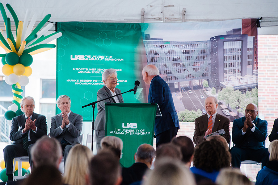 Gov. Kay Ivey and UAB President Ray Watts, photo by Lexi Coon