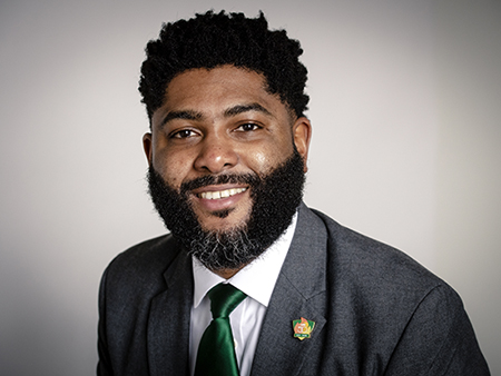 Head shot of Dr. Anthony Hood, PhD (Associate Professor, Management, Information Systems, and Quantitative Methods; Director of Civic Innovation, Office of the President), 2019.