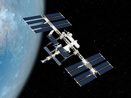 International Space Station (ISS), computer artwork.