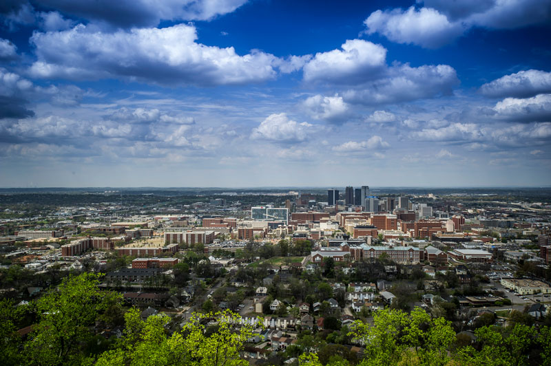 Cityscape view of UAB Campus and Birmingham