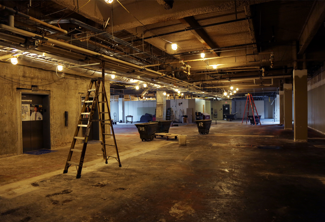 Third-floor renovations of the Henry Peters Building began in December.
