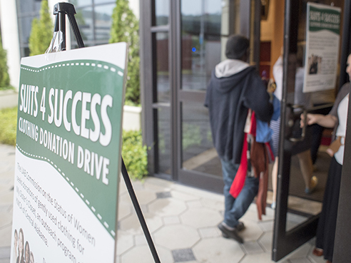donor drop off at UAB's Suits for Success