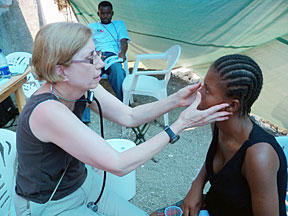 UAB nephrologist Suzanne Bergman, left, traveled to Haiti, the poorest country in the Western Hemisphere, as part of an 11-member team sponsored by Dawson Memorial Baptist Church in Homewood.