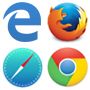 Image of four main browser logos