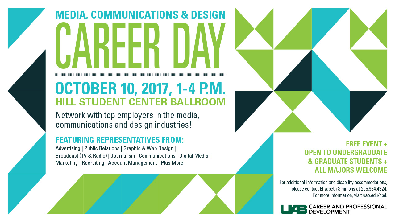 Explore job opportunities at Media, Communications and Design Career Day on Oct. 10