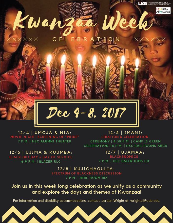 Kwanzaa Week Celebration takes place from Dec. 4-8!