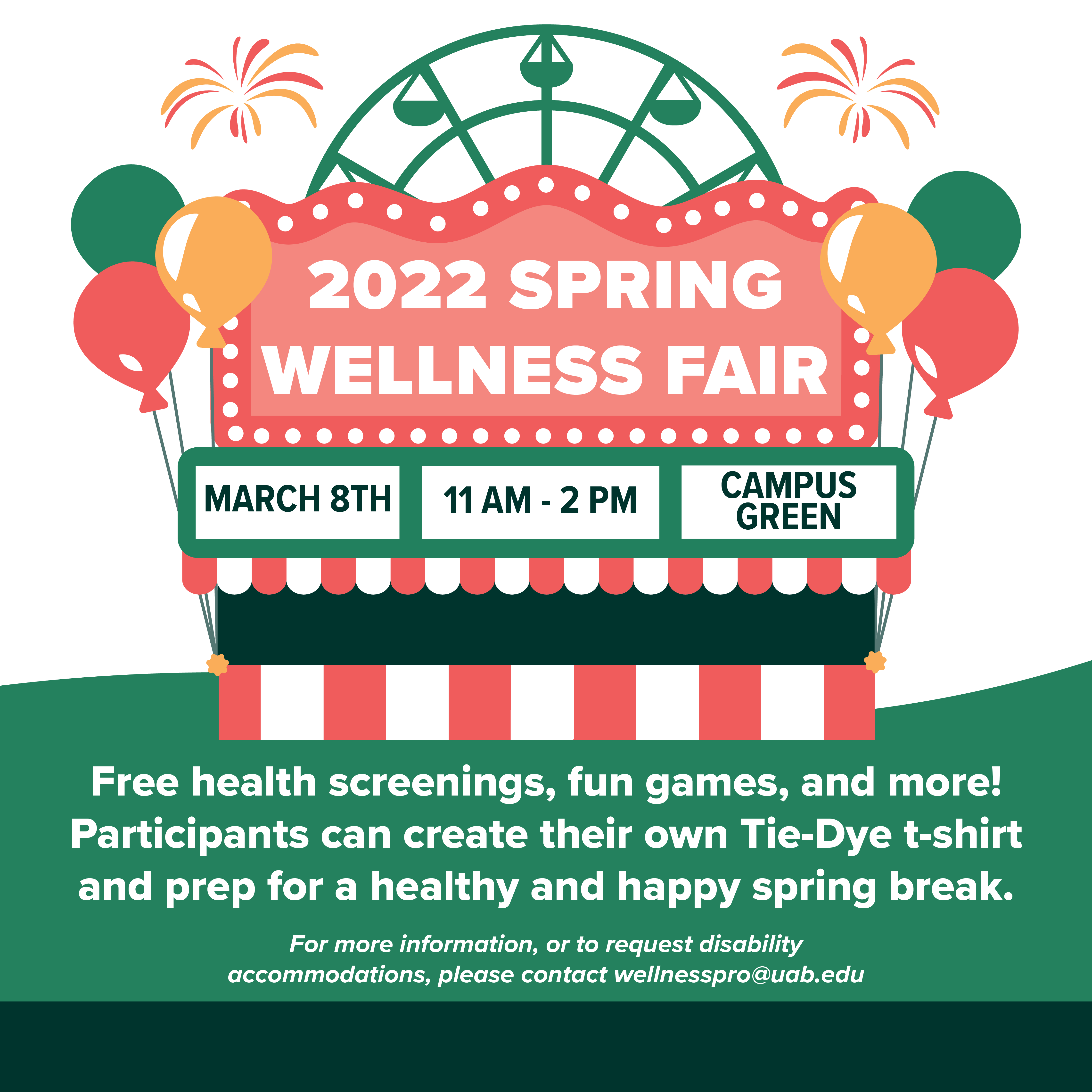 Free health screenings, tie-dye shirts, and more at the Spring 2022 Wellness Fair!