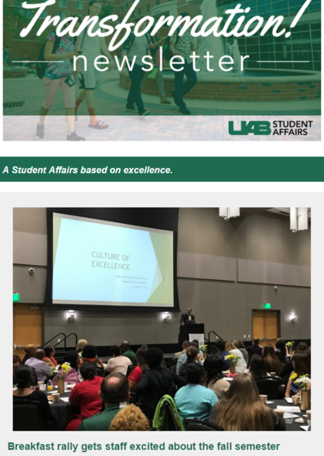 August 2017 Student Affairs Newsletter