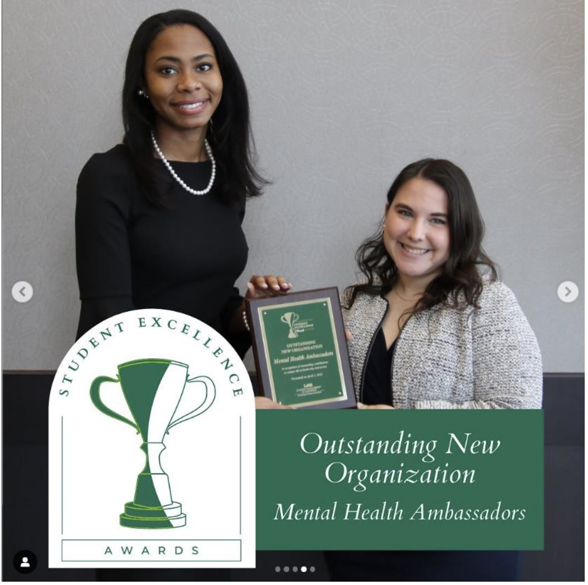 Mental Health Ambassadors recognized as the 2022 Outstanding New Organization in the Student Excellence Awards