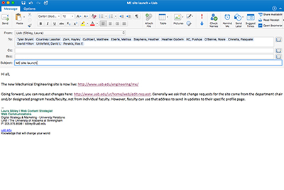 Email screenshot