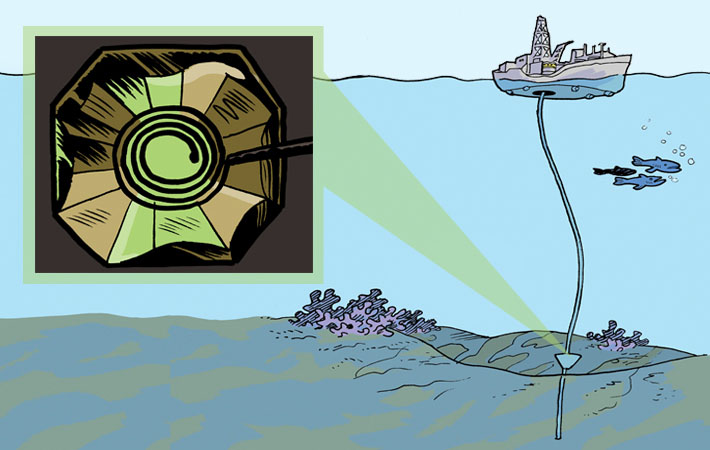 Diamond-based sensor on the ocean bottom
