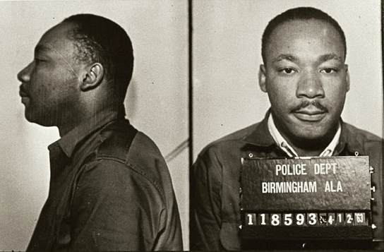 Booking photo of Martin Luther King Jr. from Birmingham jail, 1963
