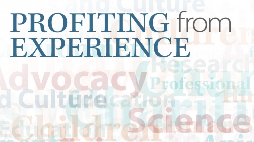 Illustration with words representing different types of nonprofits; title: Profiting from Experience