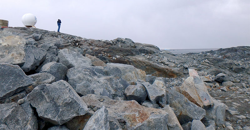 Surveying potential dive sites from high ground