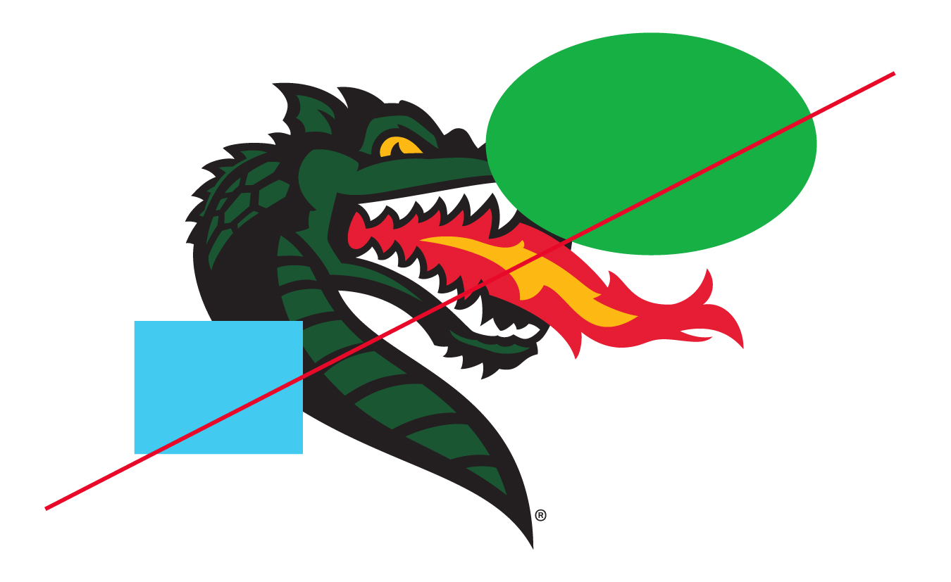 graphic showing inappropriate blaze logo usage