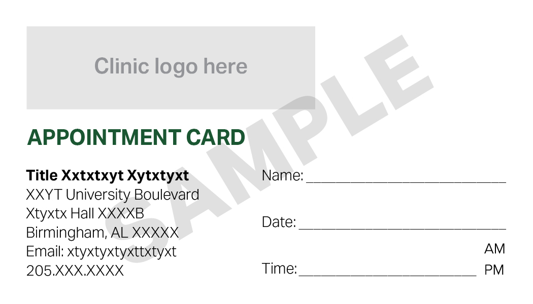 Appointment Card sample