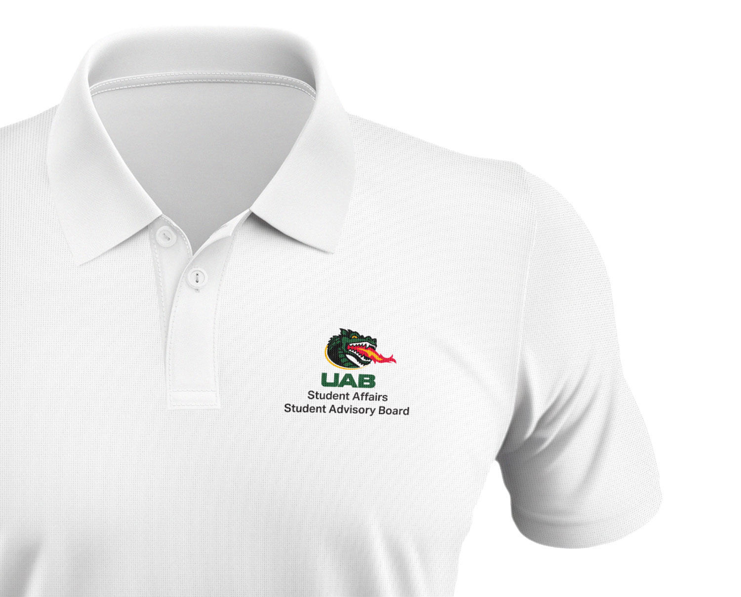 Graphic showing layout 4 on polo shirt 1