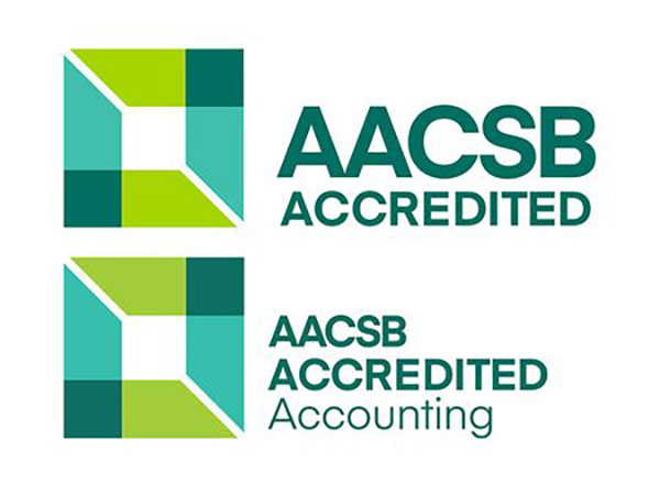 A.A.C.S.B. accreditation logos. 