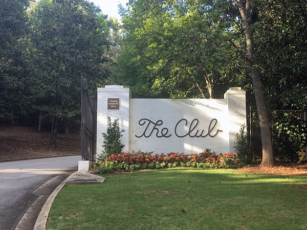 Sign at the entrance of Birmingham's "The Club."