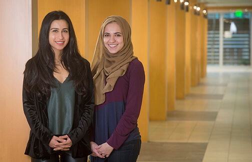 Neuroscience students Mallack Jaber and Aseel Dib. 