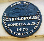 Preservation Society of Charleston award. 