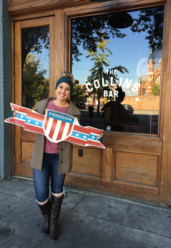 Stephanie Qualls hits the streets during her REV Birmingham internship.