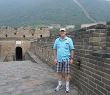 Van Sant stands on the Great Wall at Mutianyu, 40 miles northeast of Beijing.