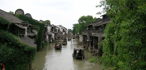 Wu Zhen, an ancient river and canal town near Shanghai that is now a major historic preservation and tourist site.