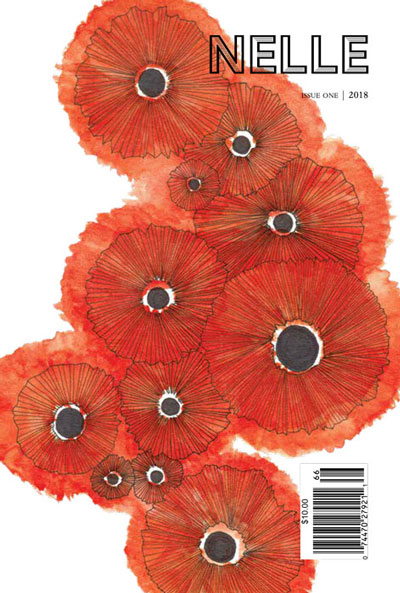 Cover of the 2018 issue of Nelle, featuring illustrated poppy flowers. 