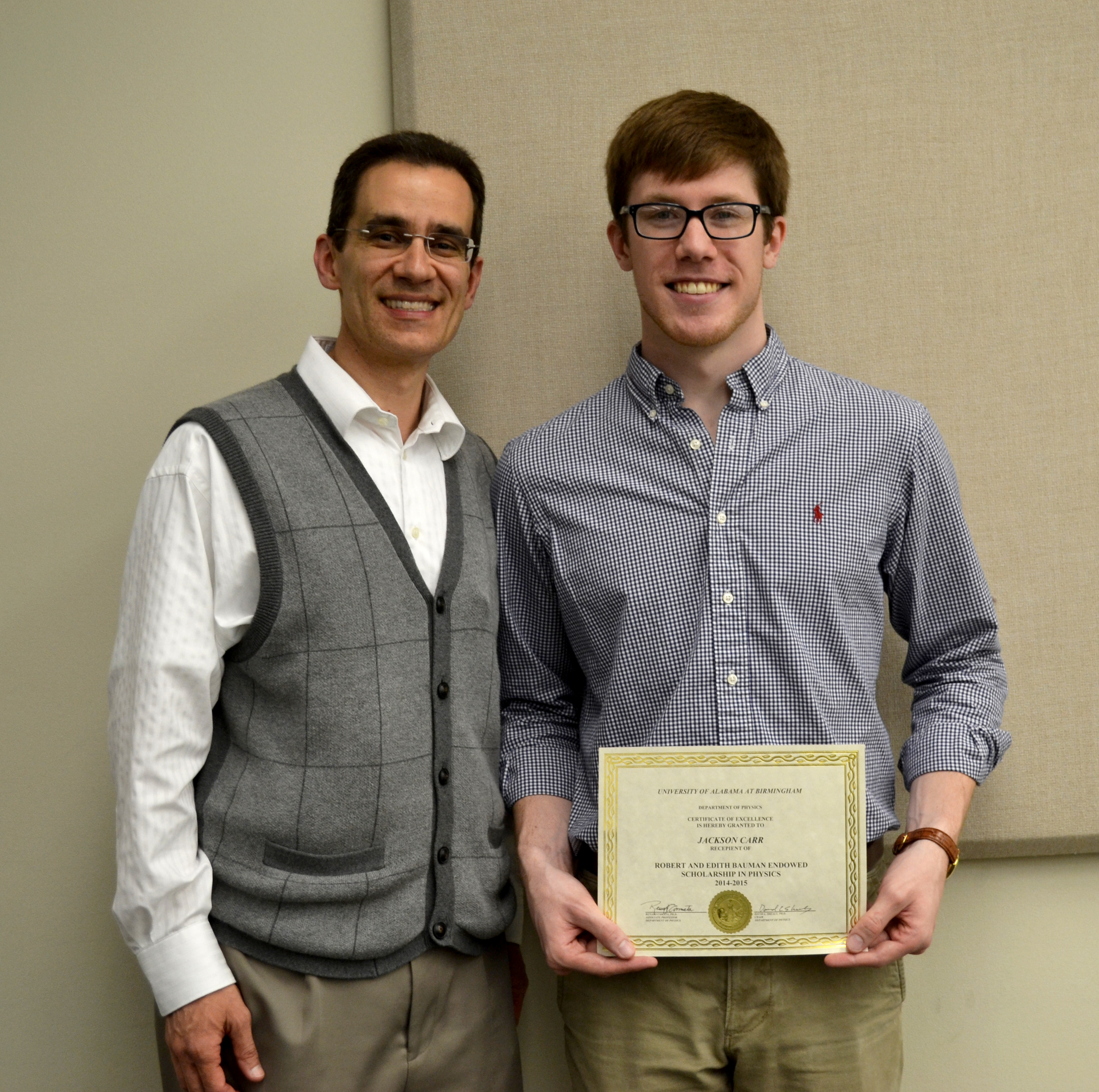 Carr BaumanScholarship2014 15