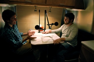 UAB students learn how to use the sound recording booth.