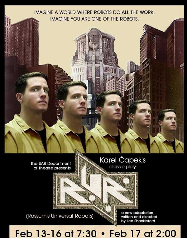 R.U.R. (Rossum's Universal Robots) poster.