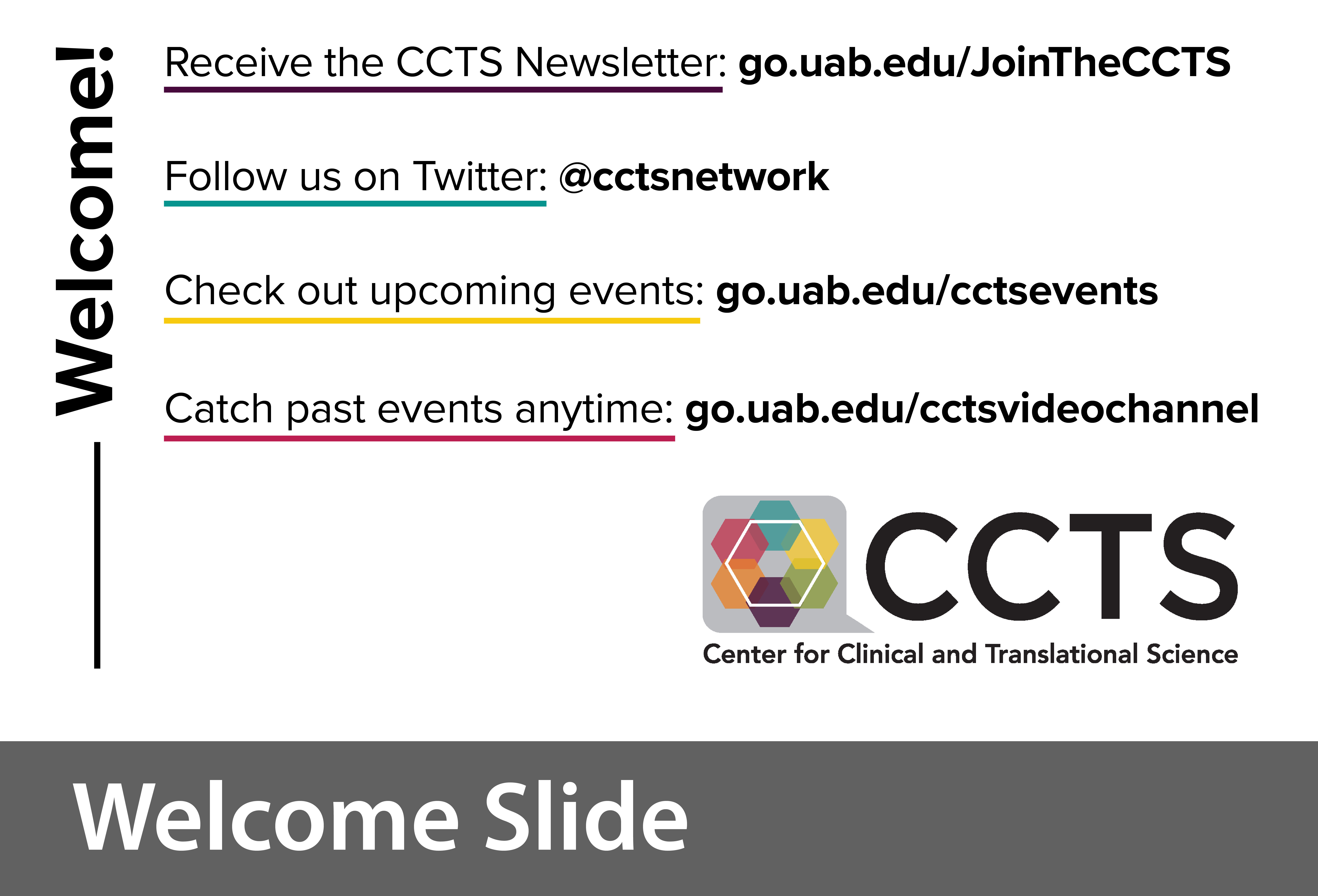 CCTS Welcome Slide
