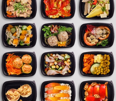 Plates with food