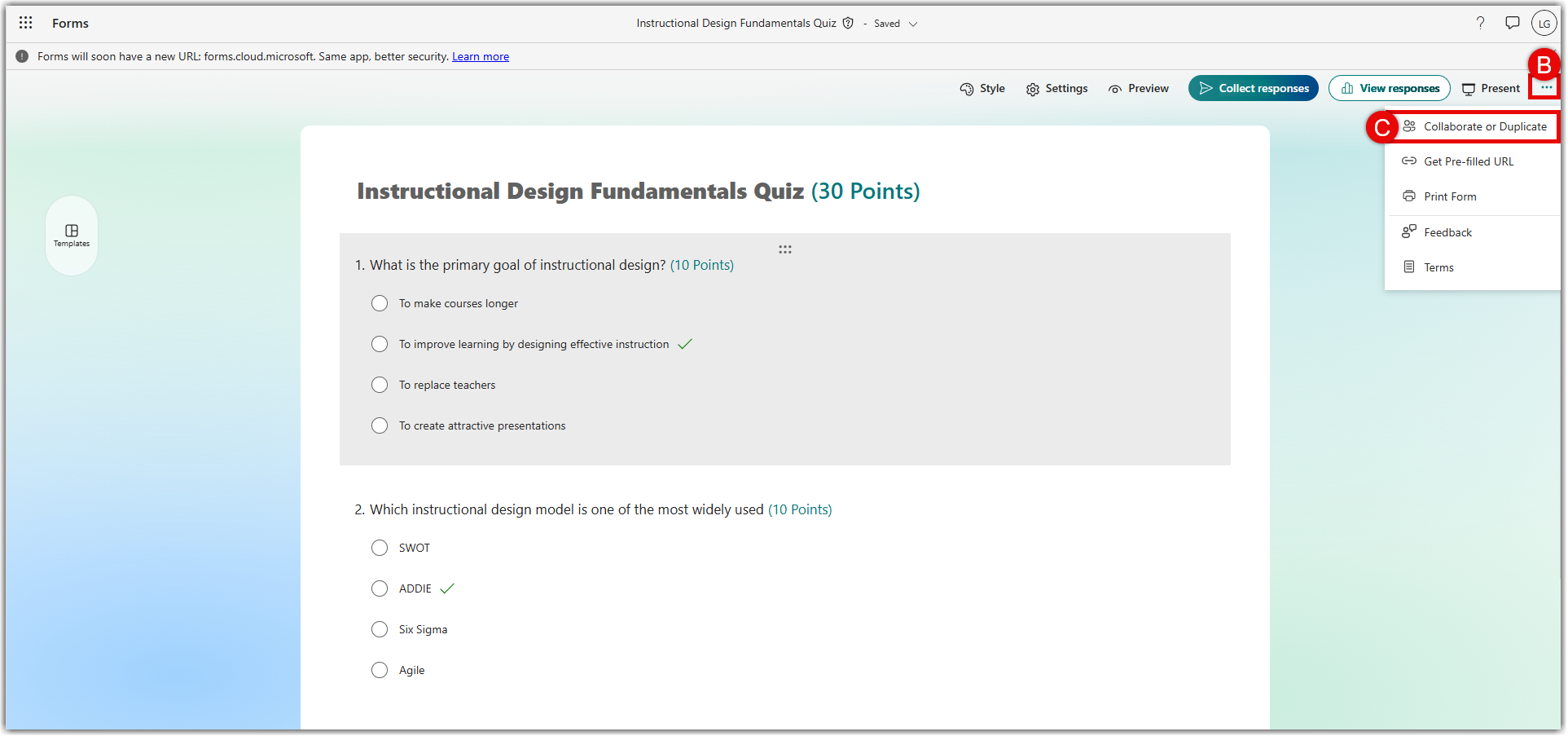 duplicating a quiz 2