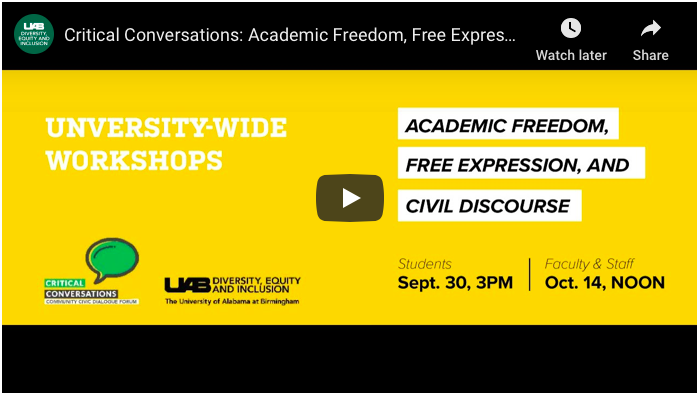 Critical Conversations: Academic Freedom, Free Expression, and Civil Discourse Workshop