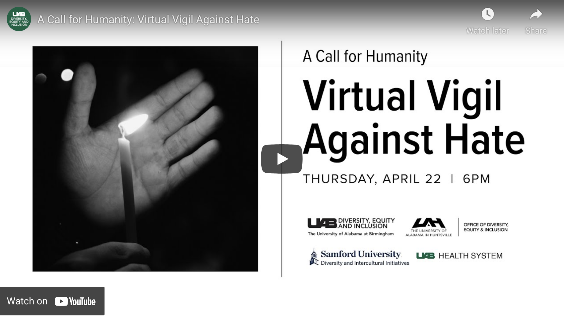 A Call for Humanity: Virtual Vigil Against Hate