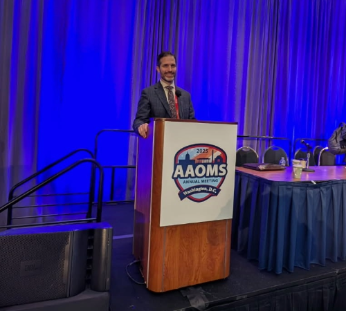 Dr. Morlandt presenting at AAOMS 2025 Annual Meeting.