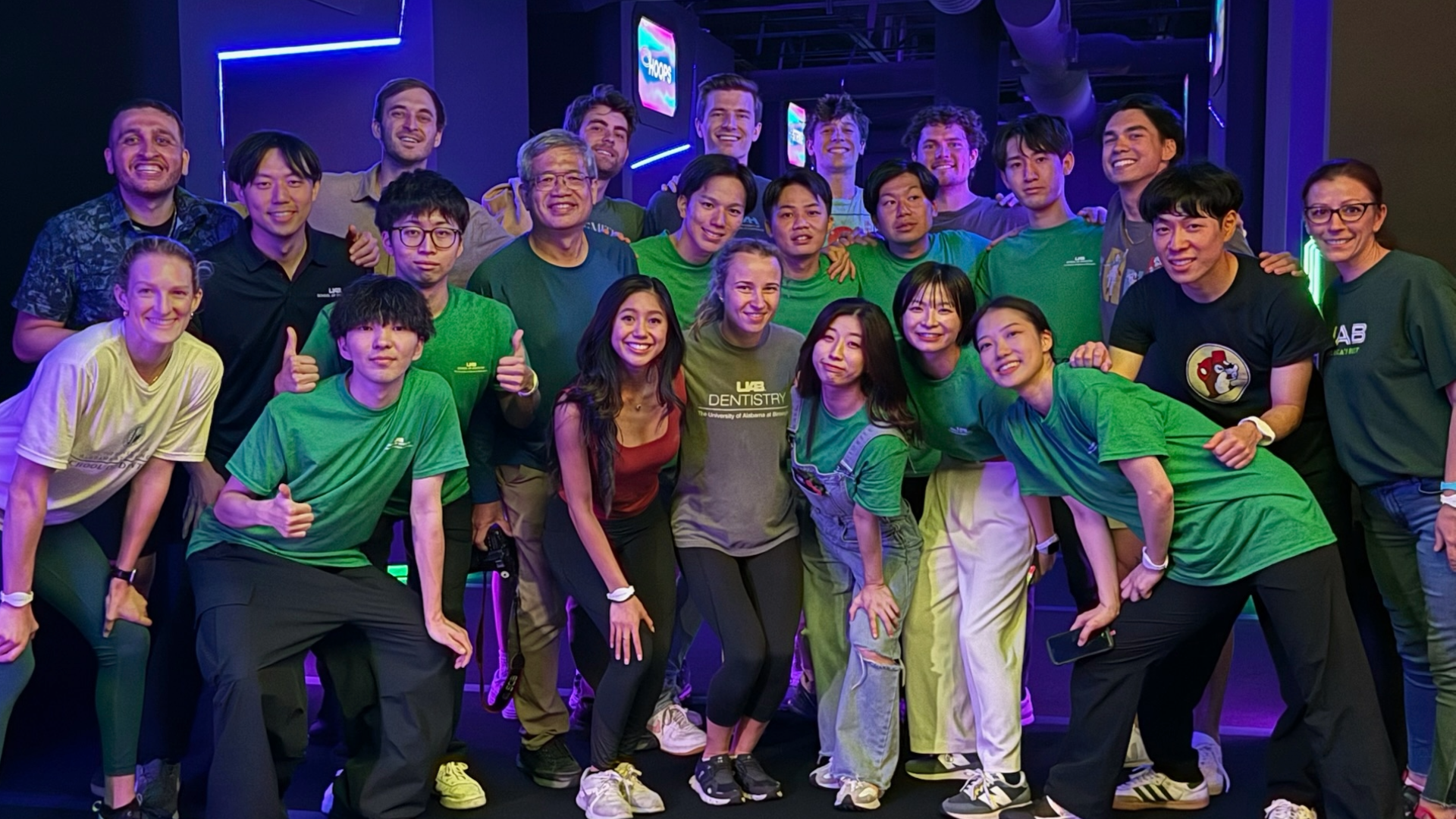 Group photo of UAB SOD students and faculty, and Japanese exchange students in 2024